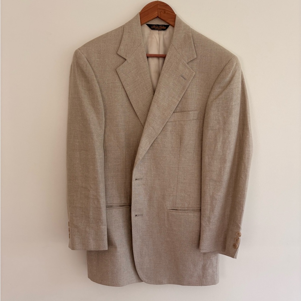 Brooks Brothers Beige Linen Men's Blazer